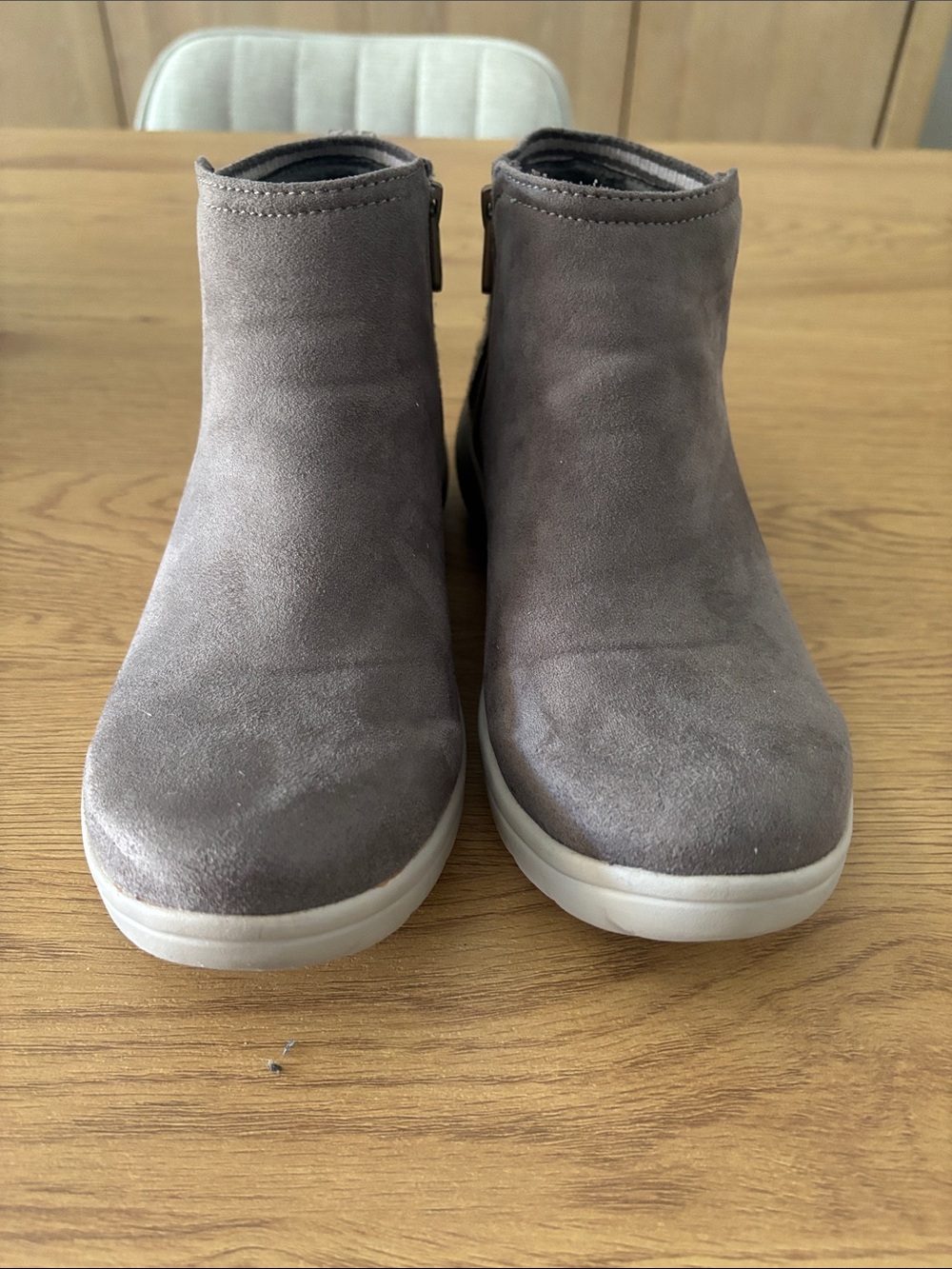Bzees Taupe Suede Ankle Booties